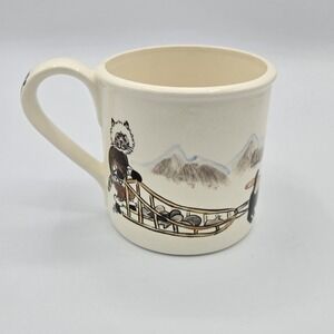 Mush Cat Sled Team Alaska Coffee Mug Cup Clay Barrell Ceramics Artisan Cabincore